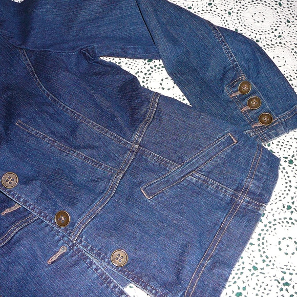 Denim Jean Jacket Coat St. John's Bay size XL Long Sleeve - Picture 4 of 8